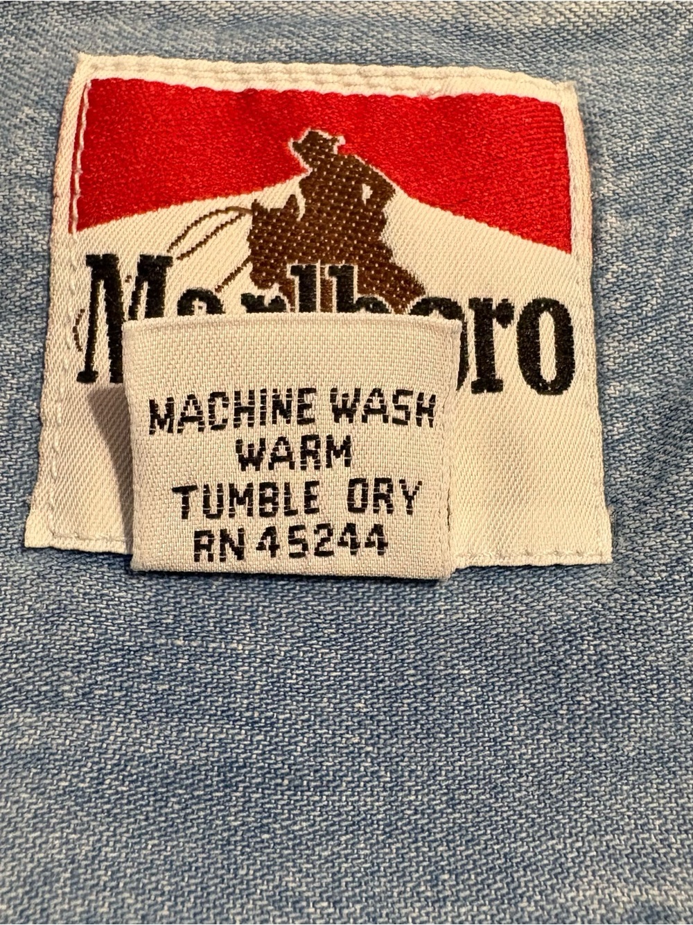 Authentic Vintage 1990’s Marlboro Country Store Denim Button-Down Shirt size L - Picture 5 of 8